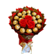 Подарочный набор из сладостей Ferrero Rocher 18 шт и мыльные вечные розы 3 шт, красно-золотой bgs032 czerwony i złoty фото 5