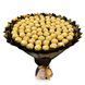 Prezent na 75 Urodziny lub Rocznicę Ślubu, Imeniny, Ślub, Wesele. Słodki Mega Bukiet ze słodyczy Ferrero Rocher (75 sztuk cukierk&oacute;w) bgs041 czarny F33 75 zdjęcie