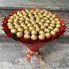 Prezent na 70 Urodziny lub Rocznicę Ślubu, Imeniny, Ślub, Wesele. Słodki Mega Bukiet ze słodyczy Ferrero Rocher (70 sztuk cukierk&oacute;w) bgs047 czerwony F33 70  zdjęcie 2