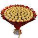 Prezent na 75 urodziny lub Rocznicę Ślubu, Imeniny, Ślub, Wesele. Słodki Mega Bukiet ze słodyczy Ferrero Rocher (75 sztuk cukierk&oacute;w) bgs041 czerwony F33 75  zdjęcie 5