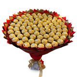 Подарунок на 80-річний ювілей солодкий букет з цукерок Ferrero Rocher (80 цукерок) bgs042 czerwony F33 80 фото