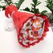 Сладкий букет красно-бежевый со сладостями Kinder (диаметр 20 см) bgs022 фото 4