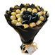 Подарочный набор из сладостей Ferrero Rocher 18 шт и мыльные вечные розы 3 шт, чёрно-золотой bgs032 czarny i złoty фото