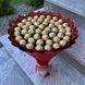 Prezent na 50 urodziny lub Rocznicę Ślubu, Imeniny, Ślub, Wesele. Słodki bukiet ze słodyczy Ferrero Rocher (50 sztuk cukierk&oacute;w) bgs043 czerwony F29 50 zdjęcie 2