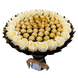 Zestaw prezentowy ze słodyczy Ferrero Rocher 50 szt i mydlane wieczne r&oacute;że 21 szt, czarno-złoty bgs056 (50ferr+21r&oacute;ż / F33) czarny i złoty  zdjęcie 5