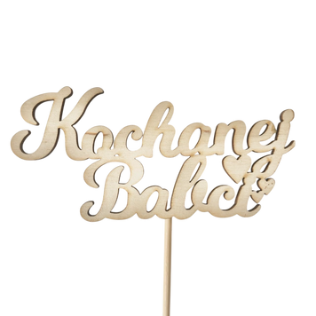 Topper &laquo; Kochanej Babci &raquo; Napis Pik sklejka Serce 3 Topper &laquo; Kochanej Babci &raquo; Napis Pik sklejka Serce 3 zdjęcie