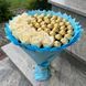 Prezent na 40 Urodziny lub Rocznicę Ślubu, Imeniny, Ślub, Wesele. Słodki bukiet ze słodyczy Ferrero Rocher 40 szt i r&oacute;ż mydlanych bgs024 błękitny zdjęcie 2
