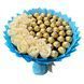 Prezent na 40 Urodziny lub Rocznicę Ślubu, Imeniny, Ślub, Wesele. Słodki bukiet ze słodyczy Ferrero Rocher 40 szt i r&oacute;ż mydlanych bgs024 błękitny zdjęcie 4
