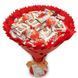 Сладкий букет красный на день рождения со сладостями Kinder (диаметр 30 см) bgs019 czerwony 10 фото
