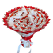 Prezent na 18 45 Urodziny lub Rocznicę Ślubu Zwiazku Słodki bukiet dla dzieci czerwony i biały ze slodyczy Kinder Bueno Mini dla dziecka bds019 czerwony i biały zdjęcie 1