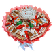 Słodki bukiet r&oacute;żowy na urodziny ze slodyczy Kinder. Prezent Komunia (średnica 30 cm) bgs019 r&oacute;żowy 34 zdjęcie 11
