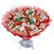 Słodki bukiet r&oacute;żowy na urodziny ze slodyczy Kinder. Prezent Komunia (średnica 30 cm) bgs019 r&oacute;żowy 34 zdjęcie 5