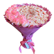 Słodki jadalny bukiet r&oacute;żowy z cukierkami Raffaello i 11 mydlanych r&oacute;ż (średnica 30 cm) bgs012 ciemny r&oacute;ż 65 zdjęcie 5