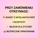 Zestaw prezentowy &ndash; bukiet ze słodyczy Raffaello i mydlane wieczne r&oacute;że 5 szt, biało-złoty bgs051 biały i złoty zdjęcie 3