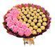 Сладкий съедобный букет розово-золотой с конфетами Ferrero Rocher 40 шт и мыльных роз Подарок на 40 лет bgs024 r&oacute;żowy i złoty фото 3
