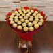 Prezent na 40 Urodziny lub Rocznicę Ślubu, Imeniny, Ślub, Wesele. Słodki bukiet ze słodyczy Ferrero Rocher (40 sztuk cukierk&oacute;w) bgs053 (F25 h25 / 40szt) czerwony i złoty zdjęcie 3