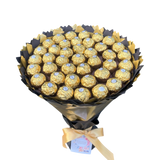 Подарунок на 40-річний ювілей солодкий букет з цукерок Ferrero RocherRaffaello (40 цукерок)  bgs053 (F25 h25 / 40szt) czarny i złoty фото
