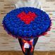 BUKIET 101 GRANATOWYCH R&Oacute;Ż MYDLANYCH Z CZERWONYM SERCEM DLA DZIEWCZYNY KOBIETY DUŻY MEGA PREZENT NA URODZINY ROCZNICĘ ŚLUBU PREMIUM Z DOSTAWĄ FLOWER BOX mydlany kwiaty mydlane r&oacute;że bg010 granatowy i czerwone serce zdjęcie 2