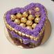 Подарок в форме сердца со сладостями Ferrero Rocher, Merci и розами лавандового цвета ss014 lawendowy фото 5