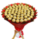 Zestaw prezentowy &ndash; bukiet ze słodyczy Ferrero Rocher 60 szt, czerwono-złoty bgs054 (60 szt / f30) czerwony i złoty zdjęcie 1