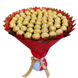 Zestaw prezentowy &ndash; bukiet ze słodyczy Ferrero Rocher 60 szt, czerwono-złoty bgs054 (60 szt / f30) czerwony i złoty zdjęcie 7