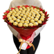 Zestaw prezentowy &ndash; bukiet ze słodyczy Ferrero Rocher 60 szt, czerwono-złoty bgs054 (60 szt / f30) czerwony i złoty zdjęcie 9