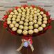 Zestaw prezentowy &ndash; bukiet ze słodyczy Ferrero Rocher 60 szt, czerwono-złoty bgs054 (60 szt / f30) czerwony i złoty zdjęcie 6
